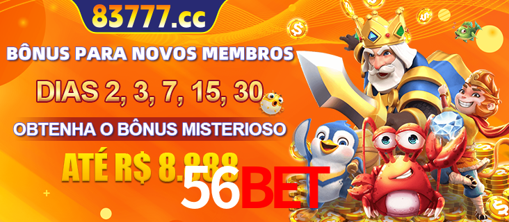 Anúncio dos benefícios para Membro VIP Sênior na plataforma 56BET, incluindo bônus promocionais, semanais e mensais, ilustrado com o personagem Fortune Tiger.